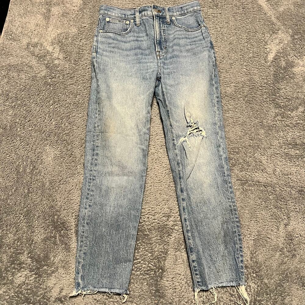 Madewell Jeans Womens 27 Perfect Vintage Distressed Raw Hem High Rise Pants